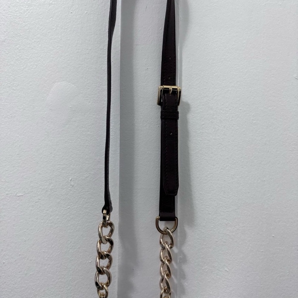 Michael Kors Leather Strap ForBags -Gold/Dark Brown